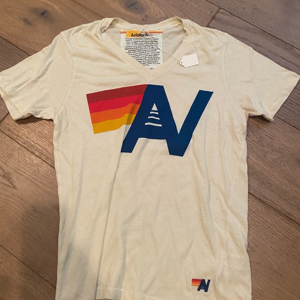 Aviator Nation White V Neck